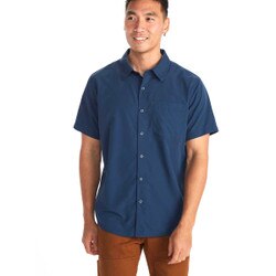 Marmot Aerobora Short Sleeve Shirt Men's in Arctic Navy